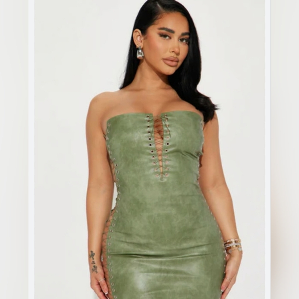 Fashion Nova Faux Leather Dress